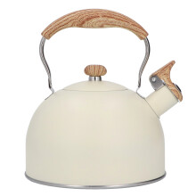 Bouilloire sifflante avec poignée résistante à la chaleur, compatible avec toutes les plaques de cuisson, 2,5 L, en acier inoxydable avec poignée