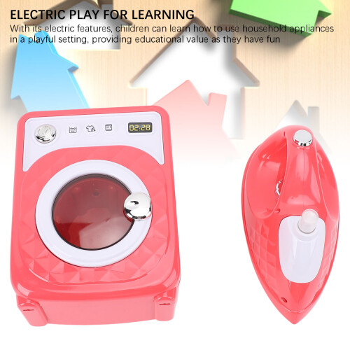 Battery Powered Laundry Playset with Washing Machine & Iron 2