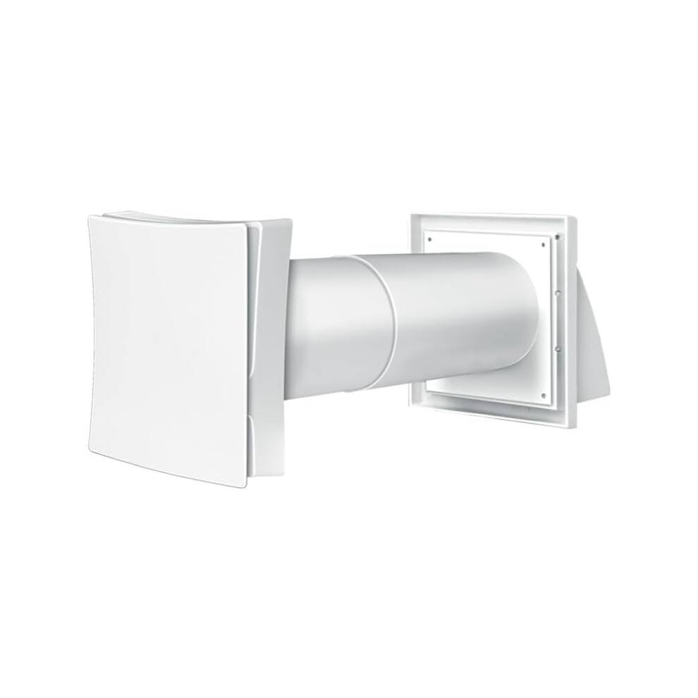 Dryzone Telescopic Passive Wall Intake Vent Grille Kit With Filter (100 Mm, White) Adjustable Airflow Condensation & Mould Control 5060132769669