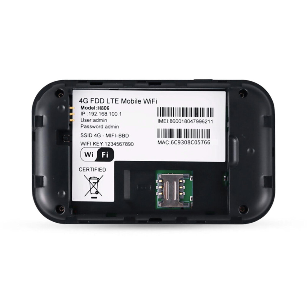 Portable Wifi Hotspot H806 With Led Display, 2100Mah, Black 6911364246215