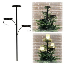 Christmas Tree Topper Black Candelabra, 3Tier LightUp Candle Holder For Christmas Tree, 24Inch