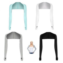 (beige) Cooling Shawl Arm Sleeves Sun Protection With Finger Hole Breathable Sun Protection Anti UV