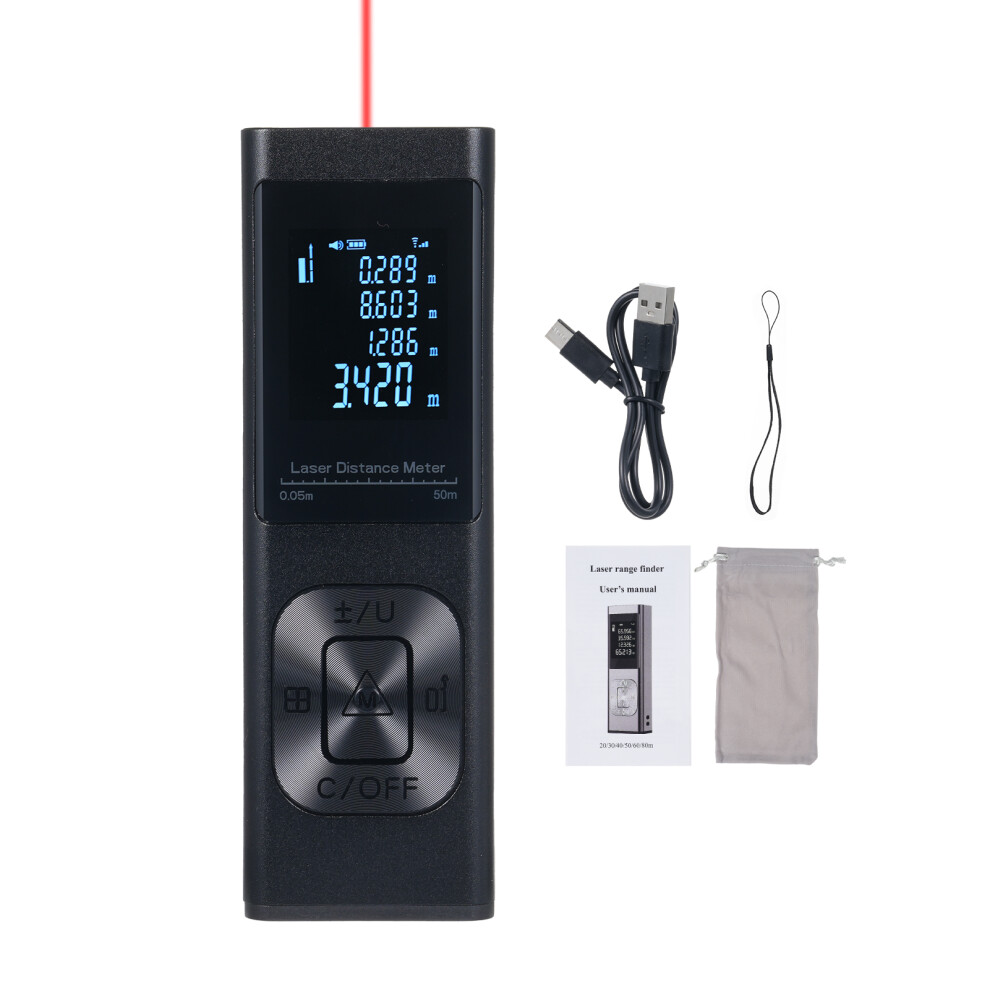High-Precision Laser Distance Meter 0.05-50M, Ip54 Waterproof, Large Lcd 6901364248180