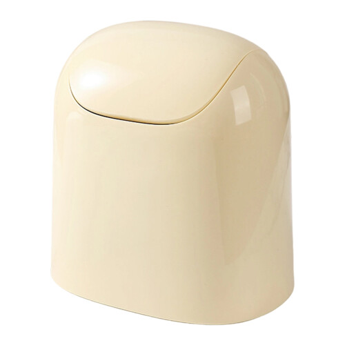 Poubelle de bureau moderne avec couvercle-couleur crème