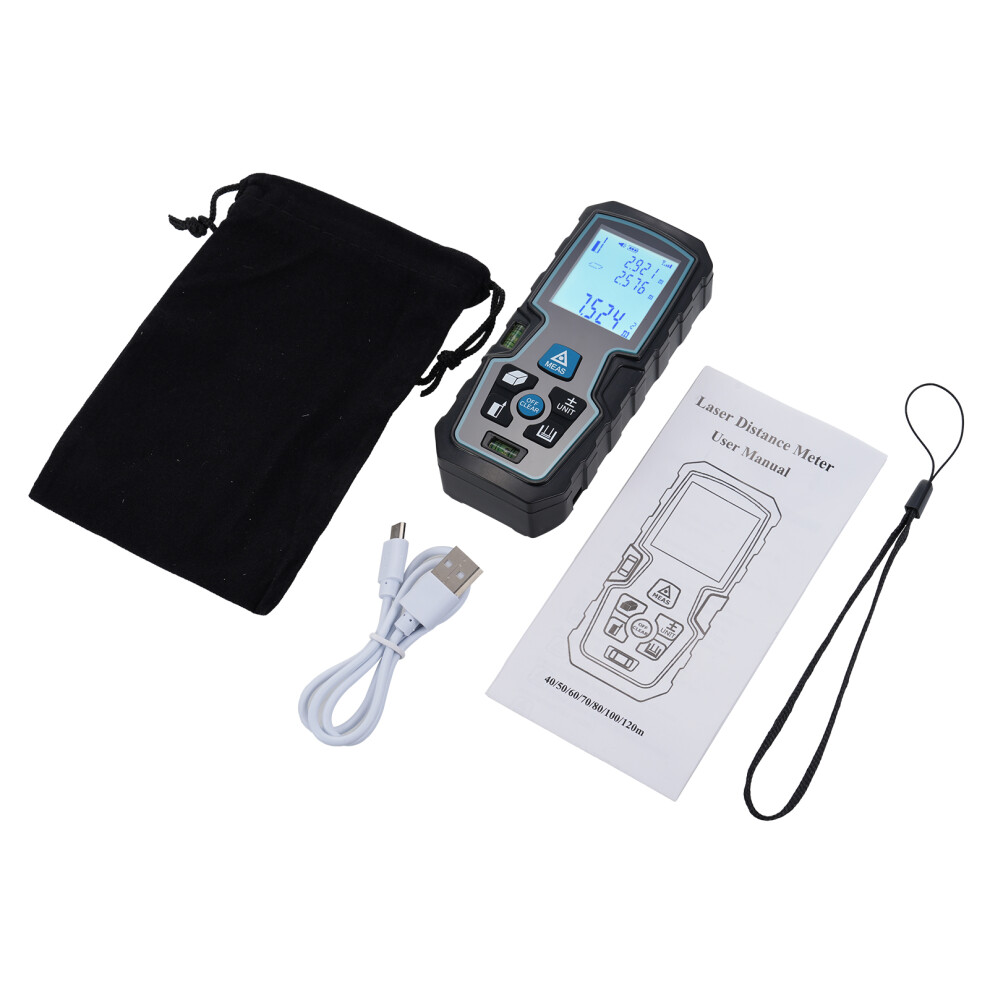 Handheld Laser Distance Measure 20 Memories Â Rechargeable, Waterproof, Large Lcd 8471364248261