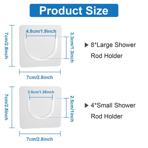 Supports de tringle à rideau de bain adhésifs, Construction en 2