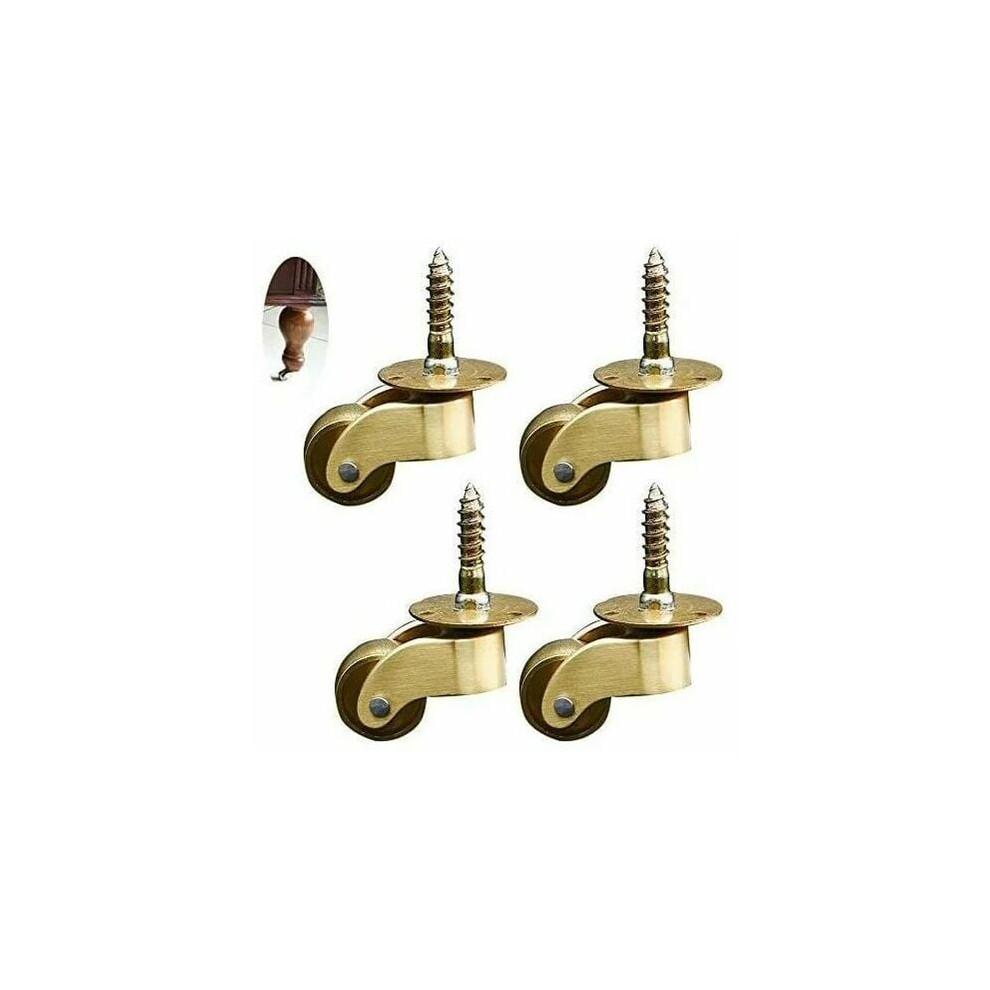 Easy Install Furniture Cabinet Sofa Trolley, Polished Lacquered Finish Solid Brass Swivel Caster With Durable Utility For Home Office Supermarket Ware 9094122865020