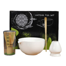 Miseczka do matchy z dzióbkiem, zestaw trzepaczek do matchy, bambusowa miarka, sitko do proszku matcha, ściereczka do herbaty, ceramiczny uchwyt na