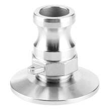Ball Lock hjemmebryggingskoblinger for vannkokere, hurtigkobling 1/2in-Fx1.5in TC sanitær rustfritt stålkoblinger Tri-Clamp-kobling med høy harde