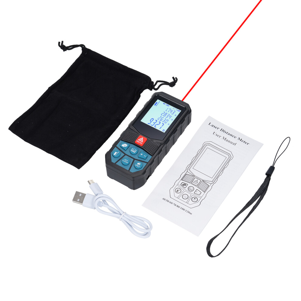 Laser Distance Meter 0.05-100M, Angle, Area, Volume, Ip54, Backlit Display 9451364248606