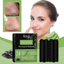 (1 Box - 24pcs) Blackhead Remover Nose Strips, Deep Cleansing Nose Strips For Blackheads, Natural Bamboo Charcoal Nose Strips