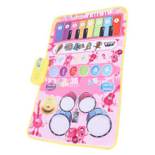 Pink Portable Music Mat Floor Keyboard with Drumsticks, 80x50cm