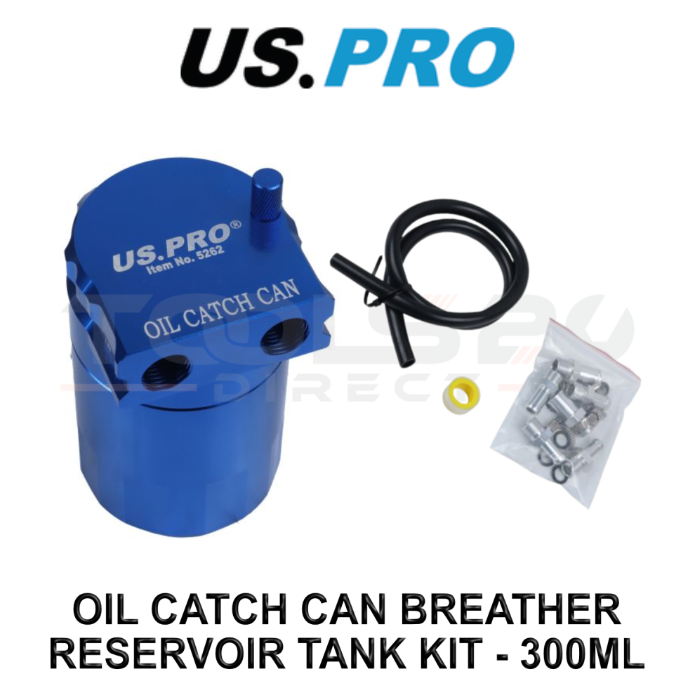 Us Pro Tools 300Ml Universal Oil Catch Can Breather Reservoir Tank Kit 5262 Blue 5061016614266