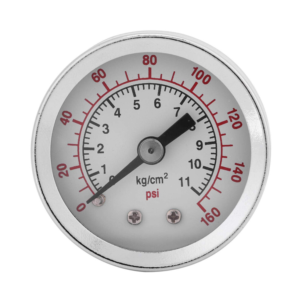 Hydraulic Pressure Gauge 0160 Psi Range, 1/8 Npt Connection, Water/Oil/Air Compatible Manometer, Kg/Cm2 Measurement 9067246079918