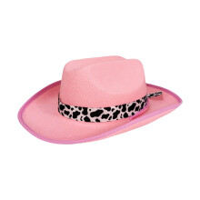 Quirky Cow Accent Childrens Cowboy Hats Premium Fabric-Pink