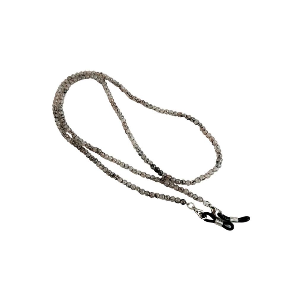 Gray Sophisticated Glass Bead Eyeglass Holder Necklace Perfect