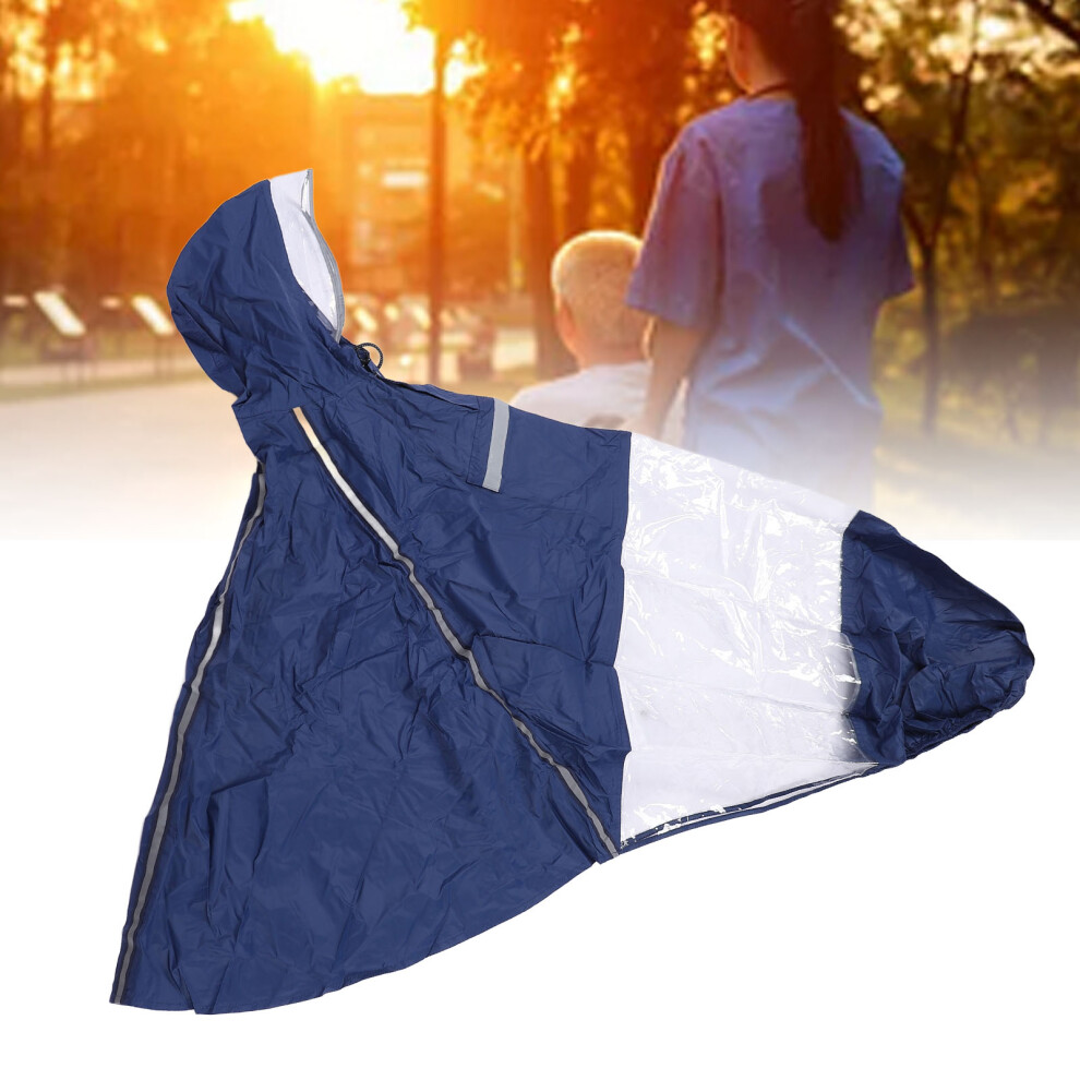 Reflective Nylon Rain Poncho Windproof Rain Cape with Drawstring Hood