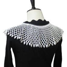 Multiuse False Collar Detachable Collar Fashion Neckpiece-White