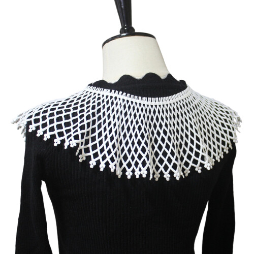 Multiuse False Collar Detachable Collar Fashion Neckpiece-White