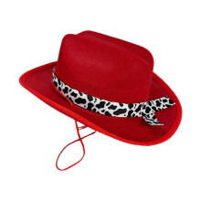 Cute Cow Themed Cowboy Hats Soft Childrens Headwear Multi-Red