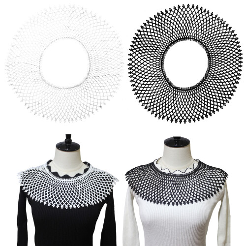 Multiuse False Collar Detachable Collar Fashion Neckpiece-White 2