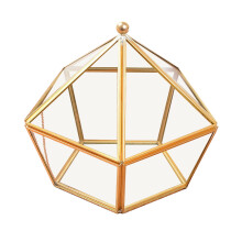 Geometrisk smykkeskrin i glass, gaveidé til bryllup, gylne snitt-design for oppbevaring av halskjeder og ringer, allsidig hjemmedekor