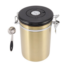 Bocal à café en acier inoxydable avec système de verrouillage, support de cuisine multifonctionnel, récipient hermétique pour le café moulu,