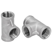 Conector de tubo com rosca NPT fêmea, aço inoxidável 316, ramal de tubo fundido de três vias para sistemas de tubulação aprimorados (2 peças)