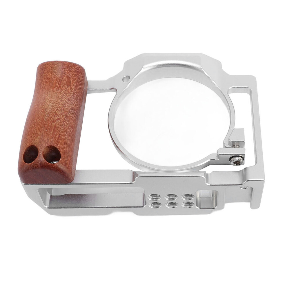 Aluminum Camera Cage For Zv1 With Wooden Handle Silver 7651364256812