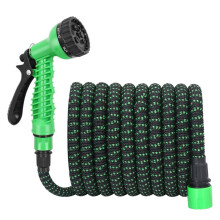 Expandable Hose For Multi-Surface Compatibility, Ergonomic Nozzle Black Green Garden Water Pipe, Flexible & Durable 50Ft Latex Hose For Car Wash, Yard