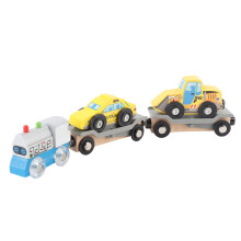 Colorful Wooden Train Set for Kids, Safe & Portable, Beech & ABS
