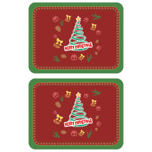 Leren placemat met kerstbessendesign, elegante zachte tafelbeschermer voor kerstdecoratie, afwasbare kerstkeukenset, aquarel buff.