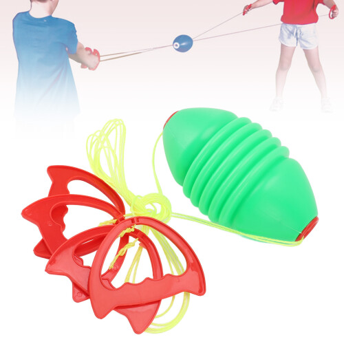 2 Pcs Green Plastic Pull Ball Toy for Parent-Child Interactive Play