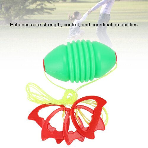 2 Pcs Green Plastic Pull Ball Toy for Parent-Child Interactive Play 2
