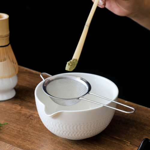 Σετ χτυπητήρι Matcha, Ιαπωνικό σετ τσαγιού με μπολ Matcha με στόμιο, κουτάλα από 2