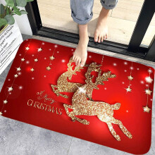 High Absorbency, Machine Washable, Suitable For Indoor Or Outdoor Use, High-Quality Round Velvet Non-Slip Rubber Base Products, 60X40Cm, Red