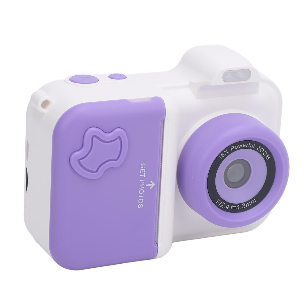 Instant Print Camera 2.4" Ips Hd Screen 32Gb Purple & White 8171364255350