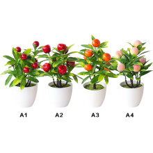 Onderhoudsvrije, realistische kunstmatige fruitbomen voor bruiloften, huis, tuin, kantoor, café, levensechte bonsai-decoraties met een heldere