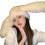 Unisex Solid Color Plush Hat Long Bunny Ear Shape Hat-White 1