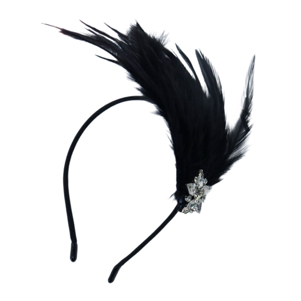 Black Carnivals Party Feathered Headband For Carnivals