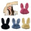 Unisex Solid Color Plush Hat Long Bunny Ear Shape Hat-White 2