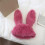 Unisex Solid Color Plush Hat Long Bunny Ear Shape Hat-White 6