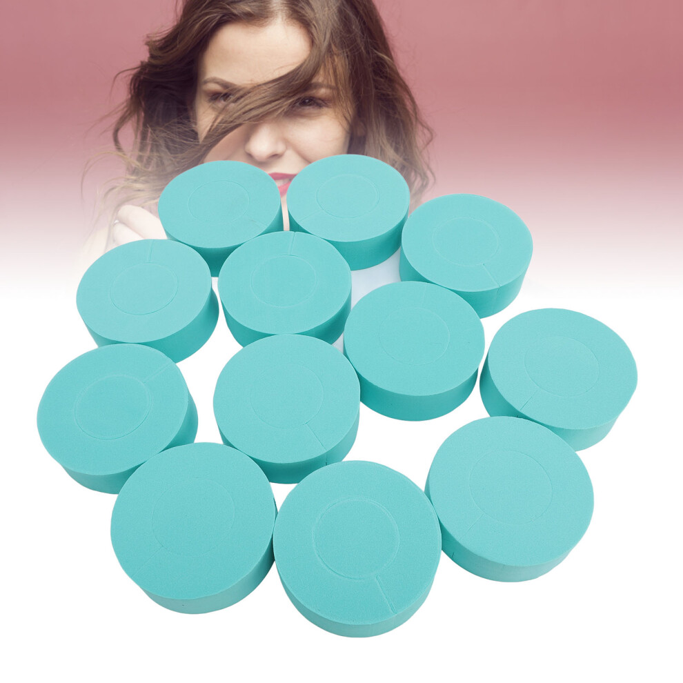 12 Pcs Green C Shape Sponge Hair Curlers Heatless Styling Rollers for All Hair Types