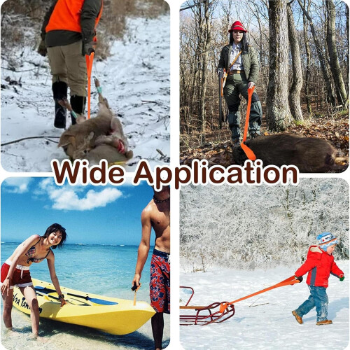 Towing Harness Foldable Pull Strap System For Deer, Wild Boar, Turkey, Goat, Venison Processing Equipment 2