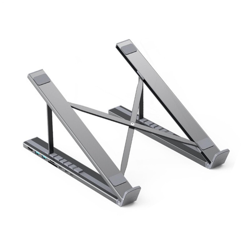 Laptop Docking Station Stand Adjustable Tablet Holder 8In1 Multiport Adapter Quick Charge Riser Ergonomic Spacesaving 9105992452675