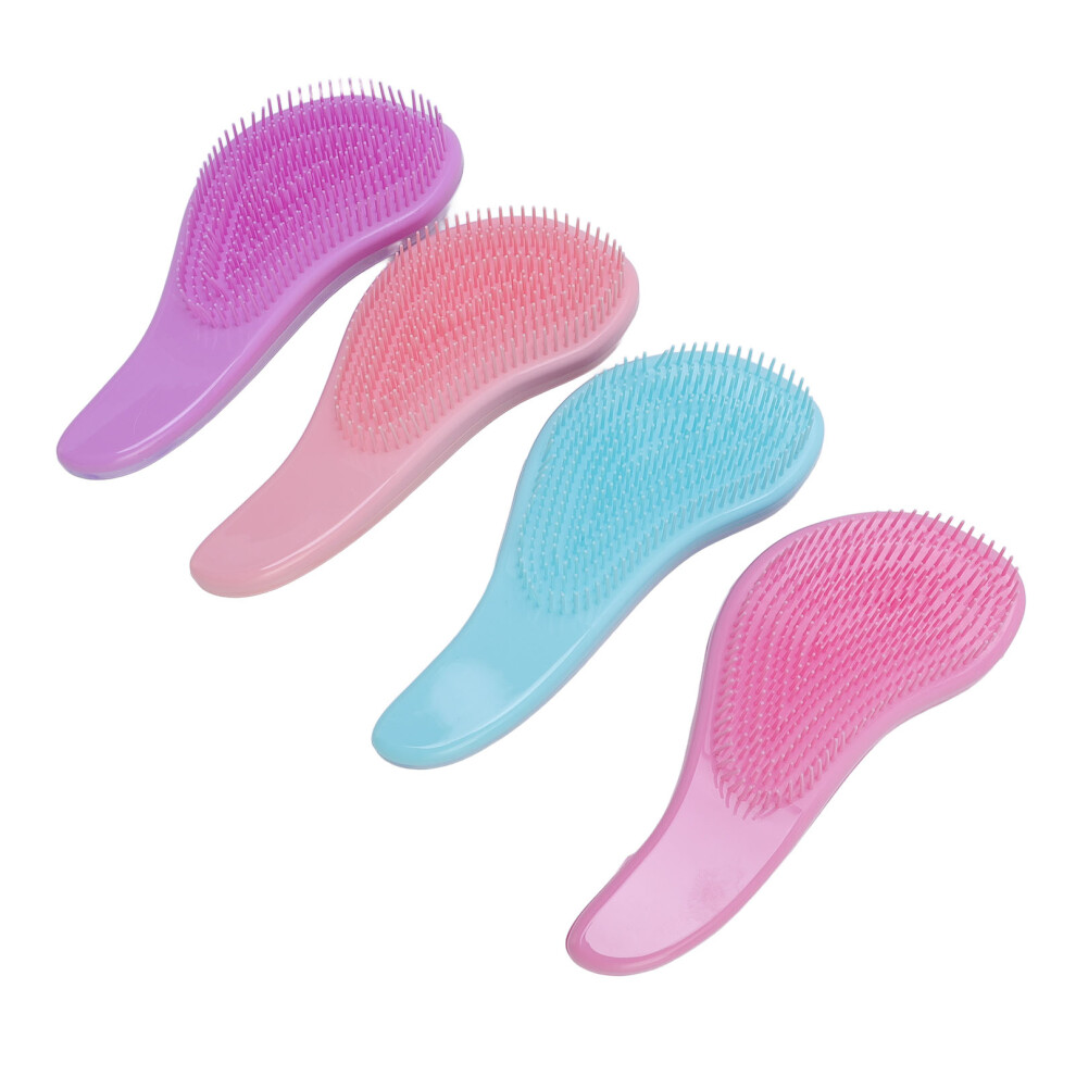 4pcs Detangling Plastic Hair Brush for Curly Straight Wet Dry Hair