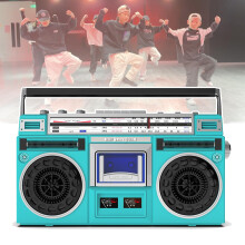 Portable Cassette Boombox 80s Style Retro CD Player AM/FM Radio SD/USB Input Cassette Recorder for Travel and Family