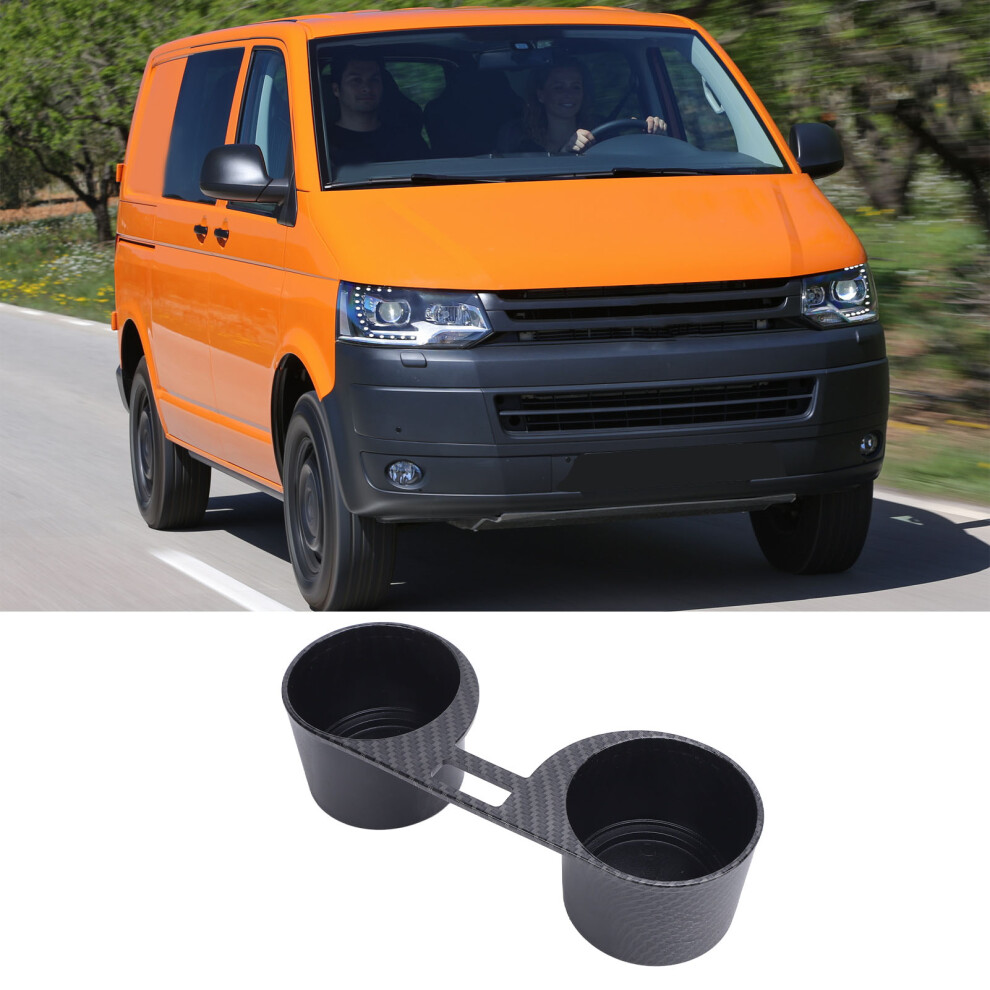 Carbon Fiber Pattern Cup Holder Insert For T5 2003-2015, Double Drink Holder 5081364261752