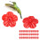 30 Sets Kolibri-Futterblumen, mehrfarbig, 11