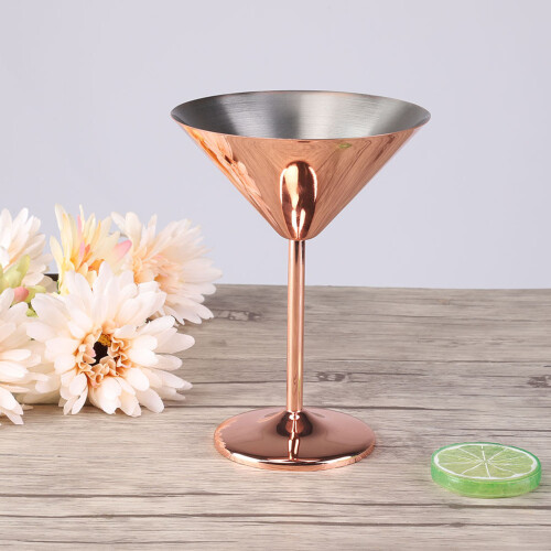 Ποτήρια Martini από ανοξείδωτο ατσάλι, κομψά ροζ χρυσό ποτήρια για πικνίκ και 2